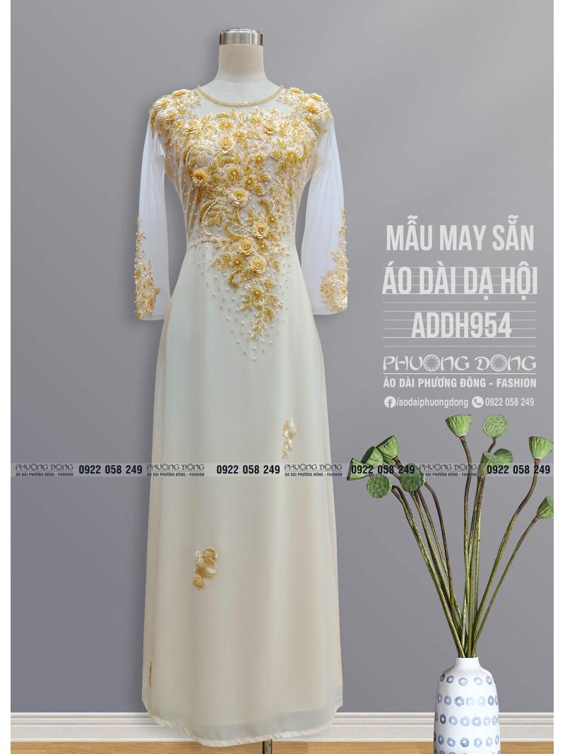 Áo Dài Dạ Hội Kết Ren Cườm Cao Cấp ADDH954